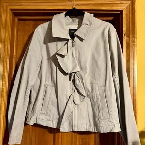 Banana Republic Light Gray/Blue Utility Jacket with Collared Neckline & Pockets
